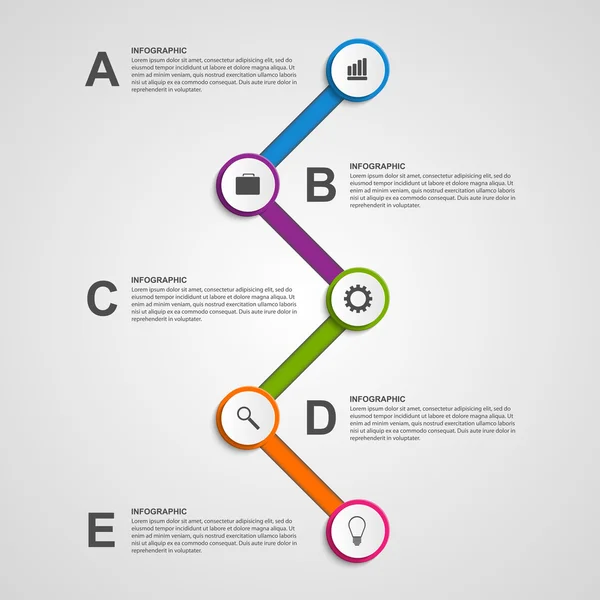 Plantilla de diseño infográfico círculo de color abstracto . — Archivo Imágenes Vectoriales