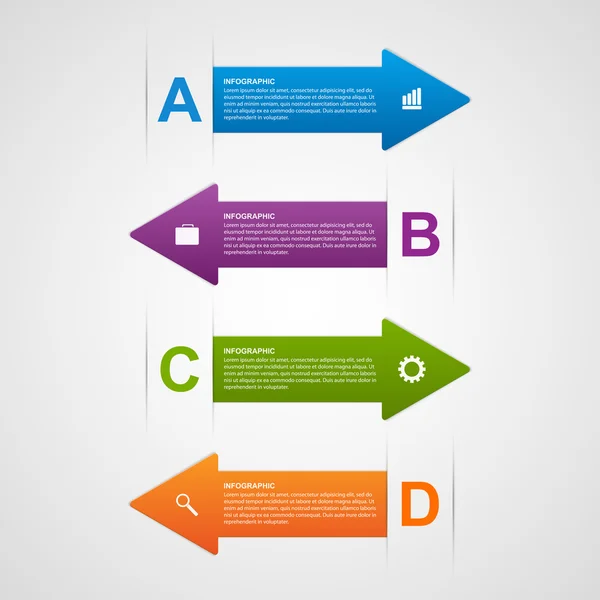 Vector abstract arrows infographic design template. — Stock Vector