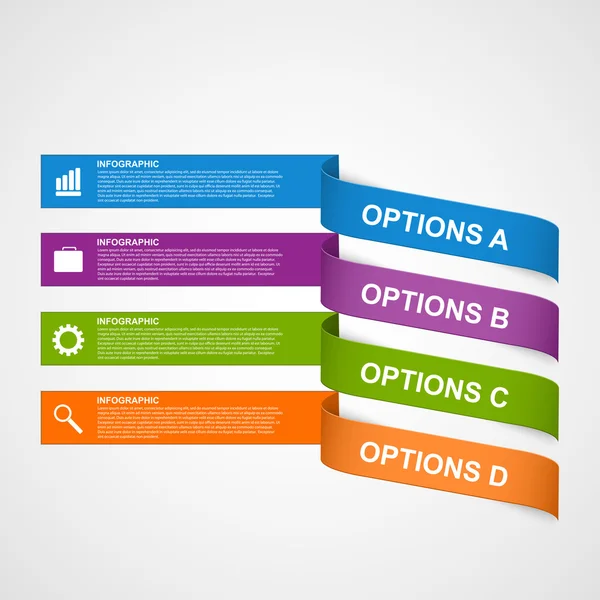 Abstrakt färgglada 3d band Infographic. Designelement. — Stock vektor