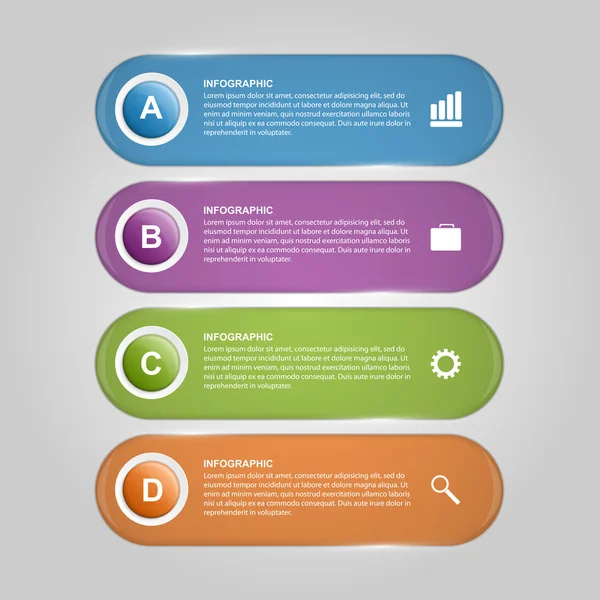 Plantilla de infografía de opciones de negocio abstractas . — Vector de stock