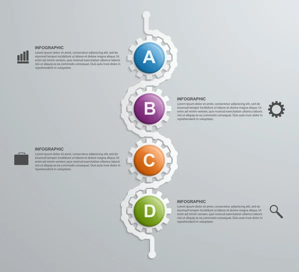 Abstract gears infographics template. Design element. — Stock Vector