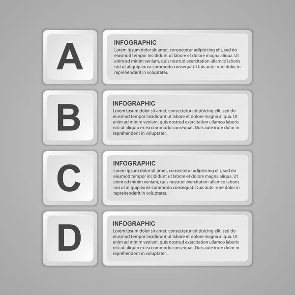 சுருக்கமான விசைப்பலகை பொத்தான்கள் infographic. வடிவமைப்பு உறுப்பு. வெக்டார் விளக்கம் . — ஸ்டாக் வெக்டார்