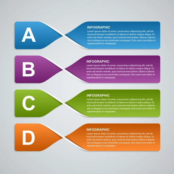 Banderas de papel abstracto 3D, infografía de opciones. Elemento de diseño. Ilustración vectorial . — Archivo Imágenes Vectoriales