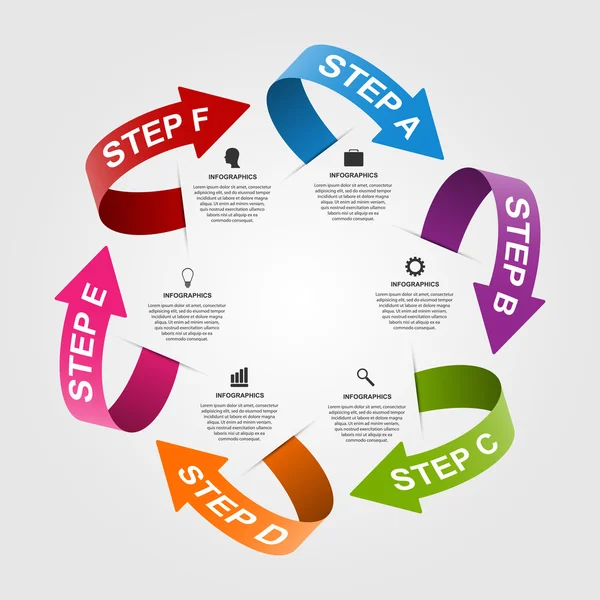 Modelo de design infográfico abstrato na forma de setas de papel . — Vetor de Stock