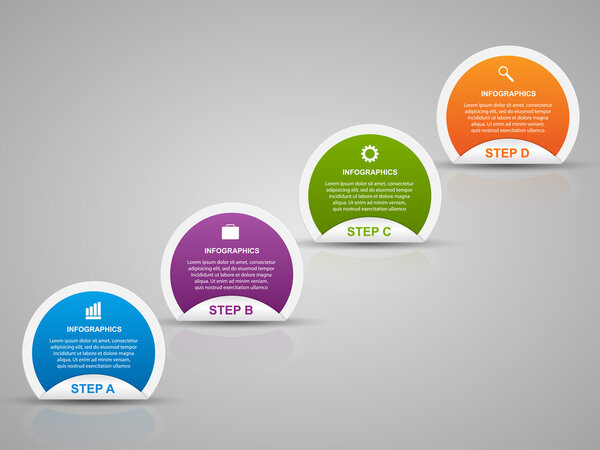 Abstract 3D business options infographics template.