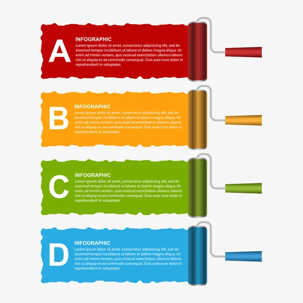 Rulo fırça infographics seçenekleri afiş. Tasarım şablonu. Vektör çizim. — Stok Vektör