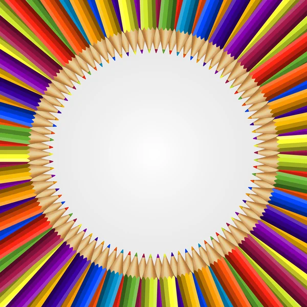 Abstrakt ram av färgpennor bakgrund. Vektor illustration. — Stock vektor