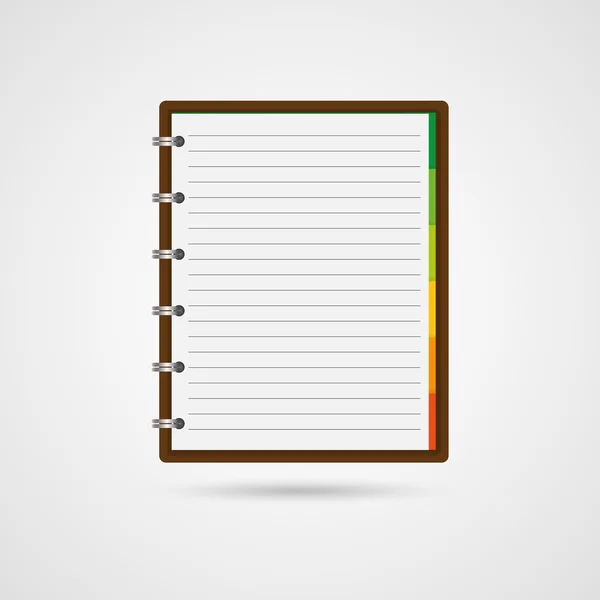 Vector open blank notebook and reminder note. — Stock Vector