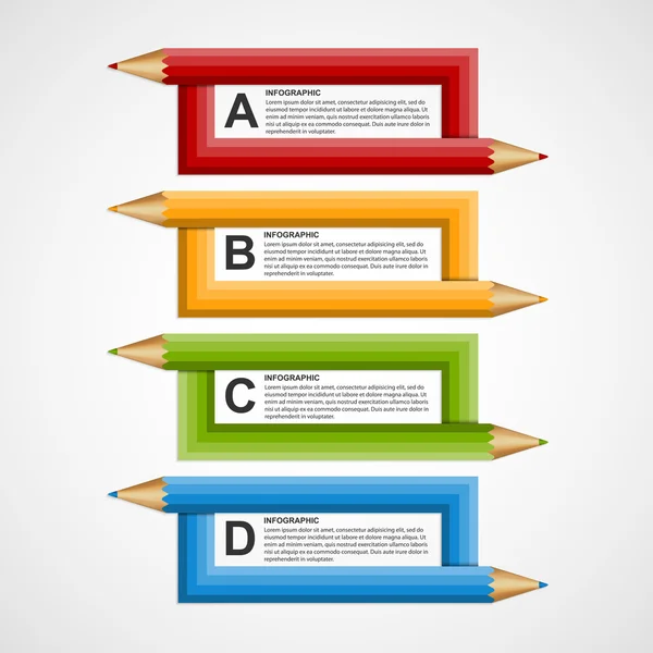 Opzione di matita educativa astratta Modello di design infografico . — Vettoriale Stock