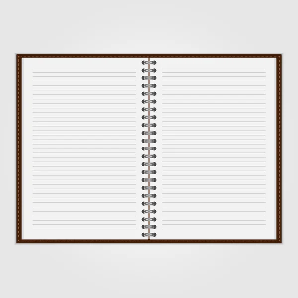 Vector open blank notebook and reminder note. — Stock Vector