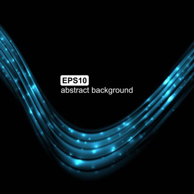 Soyut ışık dalgası fütüristik arka planı. Vektör illüstrasyonu.  