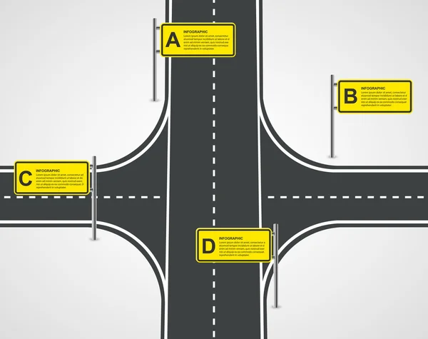 道路・街路事業インフォ グラフィック デザイン コンセプトを抽象化します。ベクトル図. — ストックベクタ