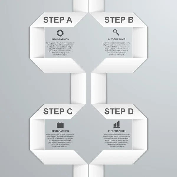 Bannière d'option infographique moderne avec ruban en papier blanc. Eléments de design. Illustration vectorielle . — Image vectorielle