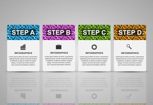 Plantilla de infografías de opciones de negocio 3D abstracta . — Vector de stock