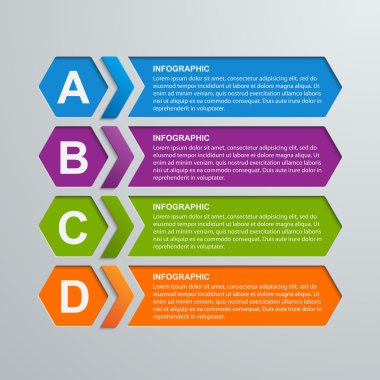 Soyut altıgen iş seçenekleri infographics şablonu.