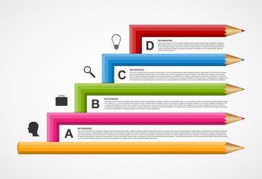 Eğitim kalem seçeneği Infographics tasarım şablonu.