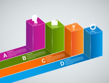 3d iş infographics şablon seçenekleri. 