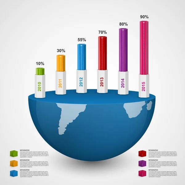 Plantilla de diseño infográfico de estilo gráfico 3D . — Archivo Imágenes Vectoriales