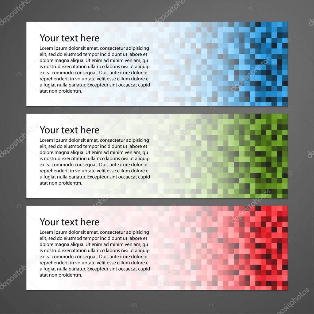 Abstract colorful horizontal banners. Vector illustration.