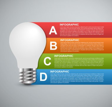 Yaratıcı 3d ampul infographics tasarım şablonu.