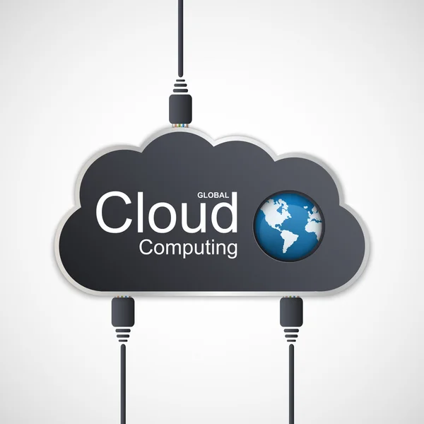 Vector cloud computing concept. Modern design sjabloon. — Stockvector