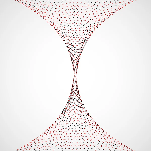 De trechter bestaande uit zwarte en rode punten. — Stockvector