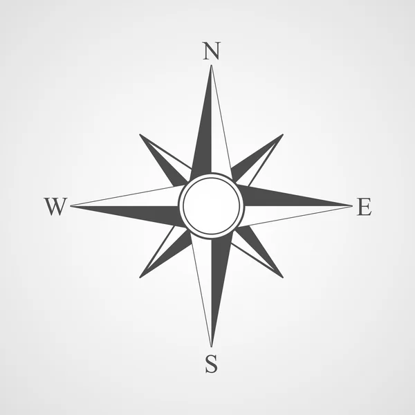 Векторный чёрный компас . — стоковый вектор