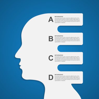 Vektör Infographic şablon iş siluet kafa.
