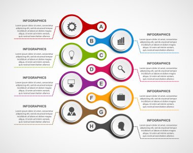 Infographics tasarım şablonu. Zaman çizelgesi kavramı.