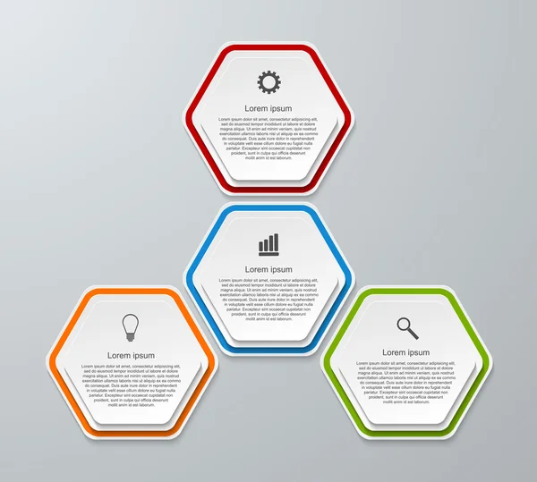 Modello di infografica esagonale astratta . — Vettoriale Stock