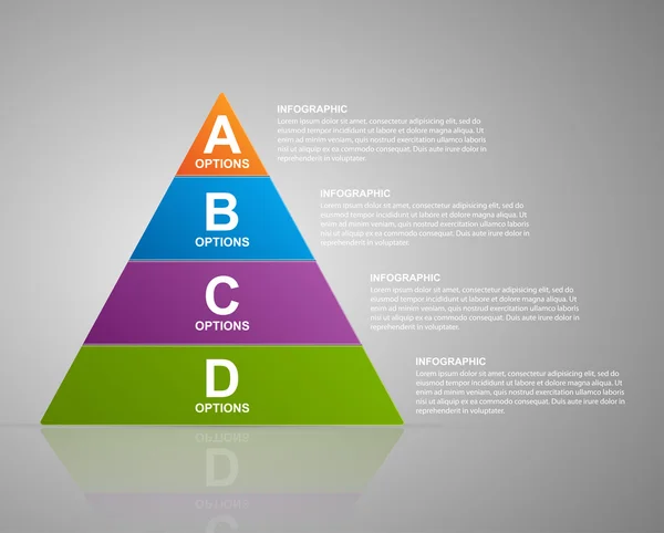 Pirâmide infográfica vetorial. Modelo de Web design . — Vetor de Stock