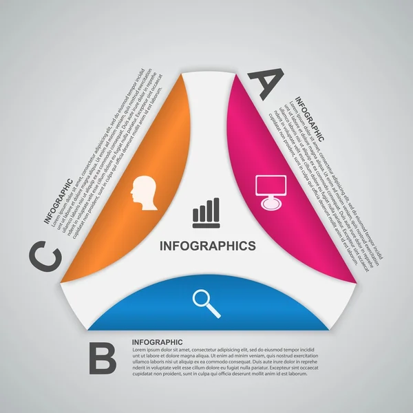 Abstraktní papíru možnosti infografiky šablona. — Stockový vektor