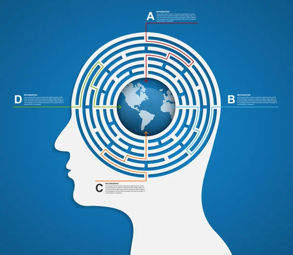 Modello infografico vettoriale business silhouette head . — Vettoriale Stock