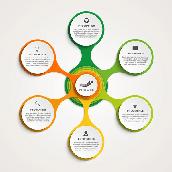 Abstracte infographic in de vorm van metabole. Ontwerpelementen. — Stockvector