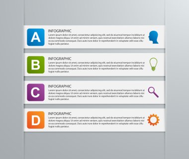 Kağıt şerit infographics tasarım şablonu.  