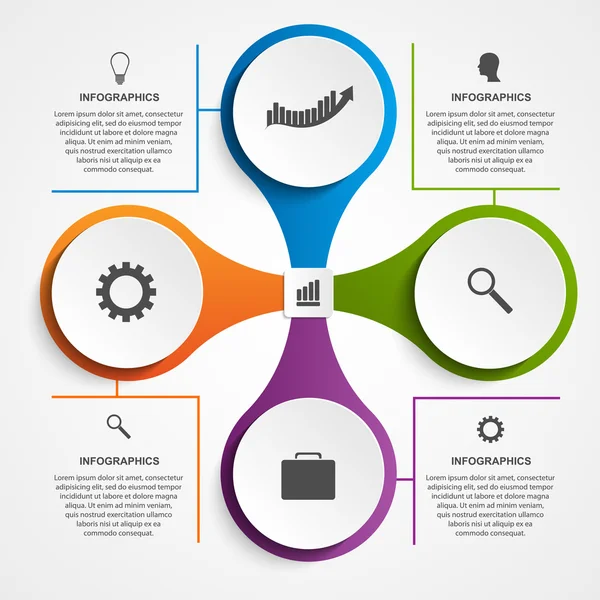 Infografía abstracta en forma de metabolismo. Elementos de diseño. — Vector de stock