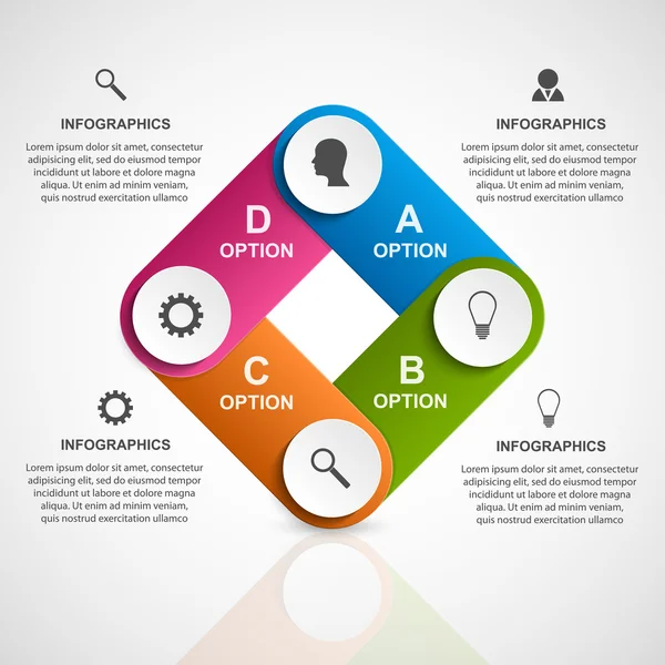 Αφηρημένη 3d επιχειρηματικό επιλογές infographics πρότυπο. — Διανυσματικό Αρχείο