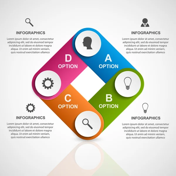 Abstract 3D business options infographics template. — Stock Vector