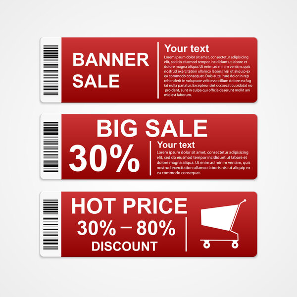 Discount sale banners. Vector illustration.