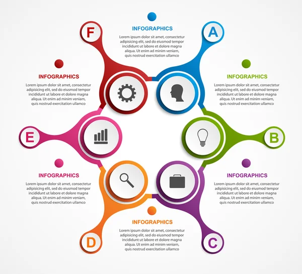 Infográfico abstrato na forma de metabólica. Elementos de projeto. — Vetor de Stock