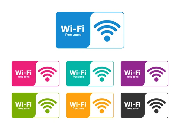 Ensemble d'icônes wifi colorées pour les entreprises . — Image vectorielle