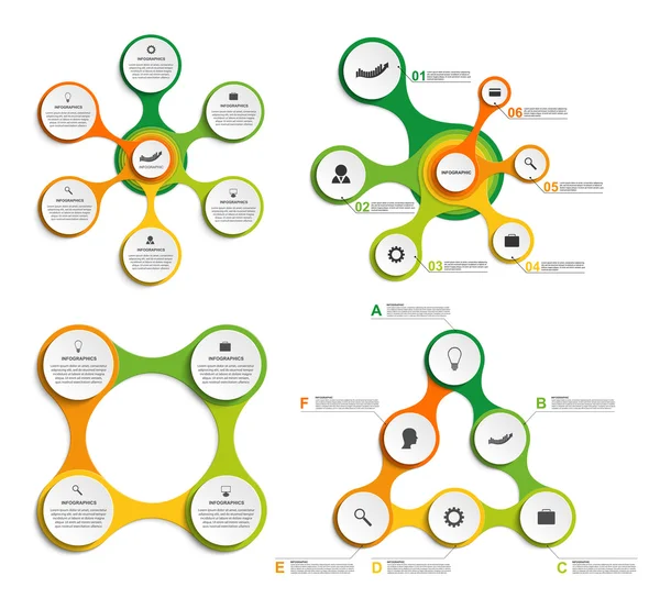 Grote set infographic in de vorm van metabole. Ontwerpelementen. — Stockvector