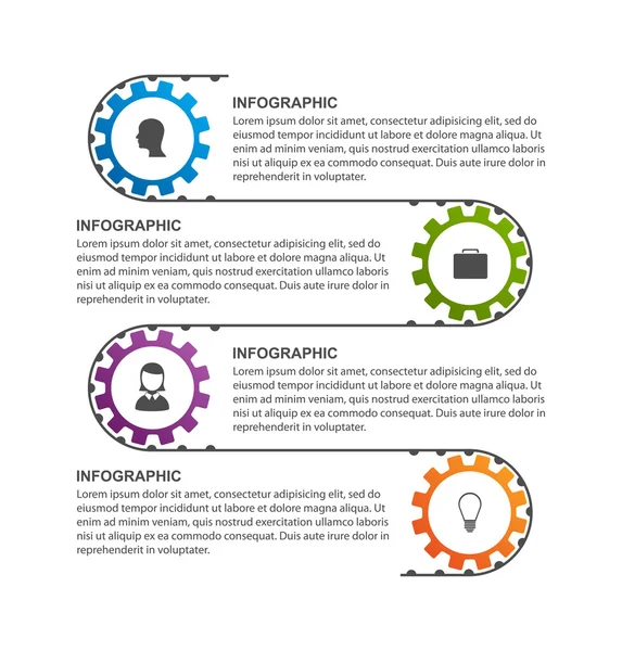 Abstract gears infographic. Design element. — Stock Vector