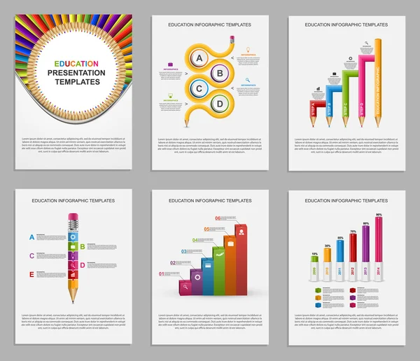 Ställa in Infographics för utbildning broschyrer och presentationer. — Stock vektor