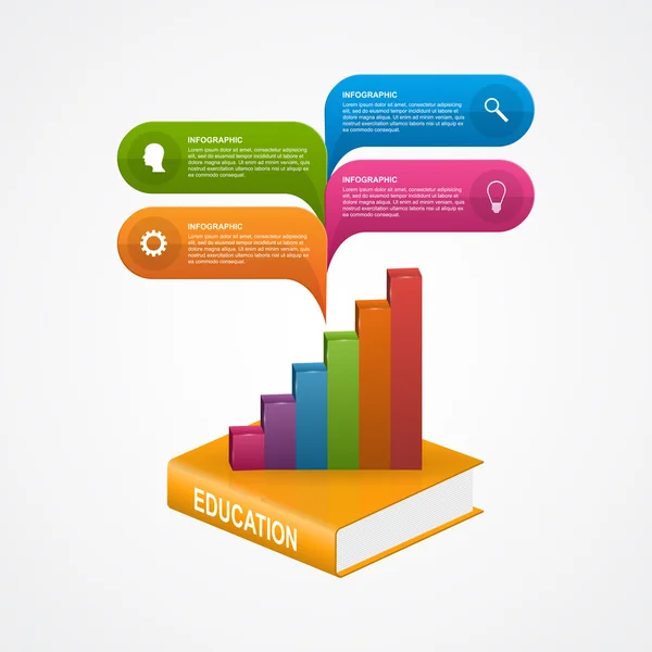 Education books step option Infographics design template. Vector illustration. — Stock Vector