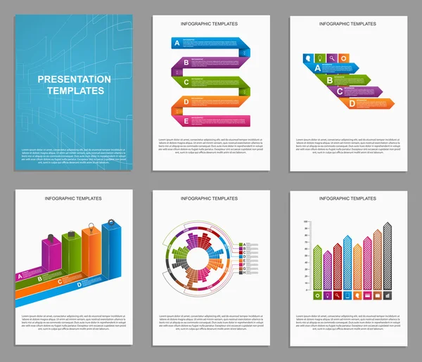 Instellen van Infographics voor zakelijke brochures en presentaties. — Stockvector