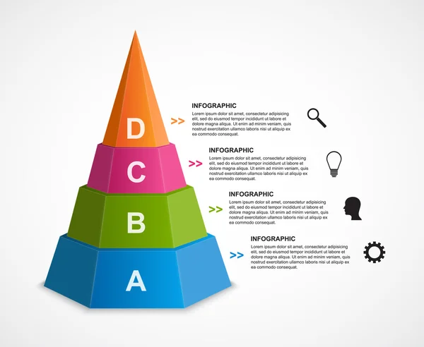 Absztrakt 3d piramis lehetőségek infographics sablon. — Stock Vector