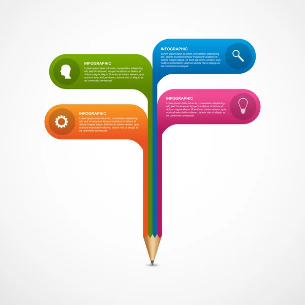 Bildung Bleistift Option Infografik Design-Element. — Stockvektor