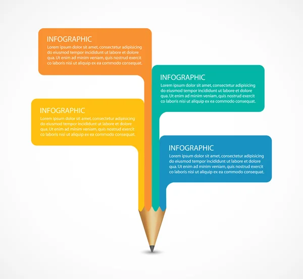 Opción lápiz de educación Elemento de diseño infográfico . — Vector de stock