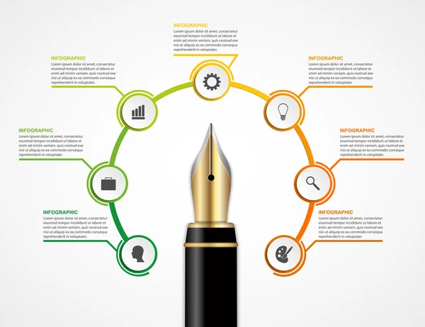 Bildung Tinte Stift Option Infografik Design-Vorlage. — Stockvektor